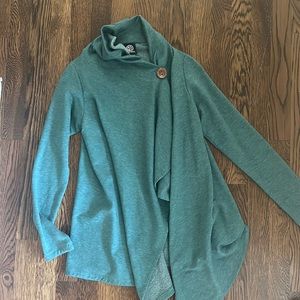 Bobeau Long Sleeve One Button Waterfall Cardigan Size XS
